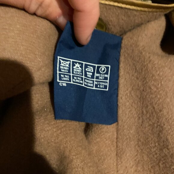 Vintage 90s Burberry Camel Wool Lined Kensington Chelsea Coat Medium Novacheck - Picture 16 of 16